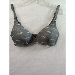 Xoxo Bra Gray‎ White Lettering 34C
